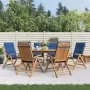Liegestühle und Kissen 6 Stück massives Teakholz von vidaXL, Gartenstühle - Ref: Foro24-3196503, Preis: 1,00 €, Rabatt: %