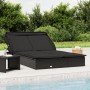 Sonnenliege für 2 Personen Klappmarkise PE Rattan schwarz 213x118x97 cm von vidaXL, Liegen - Ref: Foro24-319652, Preis: 261,5...