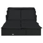 Sonnenliege für 2 Personen Klappmarkise PE Rattan schwarz 213x118x97 cm von vidaXL, Liegen - Ref: Foro24-319652, Preis: 261,5...