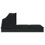 Double sun lounger with foldable canopy, made of black PE rattan, measuring 213x118x97 cm. by vidaXL, Loungers - Ref: Foro24-...