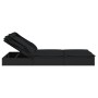 Sonnenliege für 2 Personen Klappmarkise PE Rattan schwarz 213x118x97 cm von vidaXL, Liegen - Ref: Foro24-319652, Preis: 261,5...