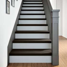 Peldaños de escalera 2 uds madera maciza roble marrón oscuro