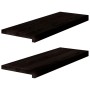 Peldaños de escalera 2 uds madera maciza roble marrón oscuro