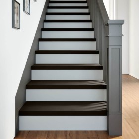 Peldaños de escalera 2 uds madera maciza roble marrón oscuro