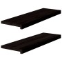 Peldaños de escalera 2 uds madera maciza roble marrón oscuro