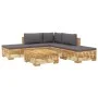 Juego muebles de jardín 6 piezas y cojines madera maciza teca de vidaXL, Conjuntos de jardín - Ref: Foro24-3100854, Precio: 9...