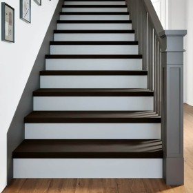 Peldaños de escalera 2 uds madera maciza roble marrón oscuro