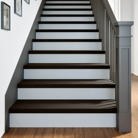 Peldaños de escalera 2 uds madera maciza roble marrón oscuro