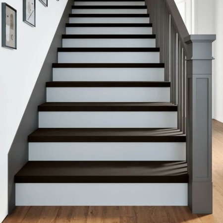 Peldaños de escalera 2 uds madera maciza roble marrón oscuro