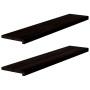 Peldaños de escalera 2 uds madera maciza roble marrón oscuro