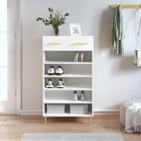 White engineered wood shoe rack 60x35x105 cm by vidaXL, Closets and storage - Ref: Foro24-829596, Price: 73,80 €, Discount: %