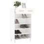 Weißes Schuhregal aus Holzwerkstoff, 60 x 35 x 105 cm von vidaXL, Schränke und Lagerung - Ref: Foro24-829596, Preis: 74,68 €,...