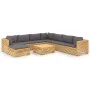 9-piece garden furniture set and solid teak wood cushions by vidaXL, Garden sets - Ref: Foro24-3100890, Price: 1,00 €, Discou...