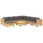 9-piece garden furniture set and solid teak wood cushions by vidaXL, Garden sets - Ref: Foro24-3100890, Price: 1,00 €, Discou...