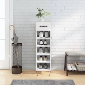 Glossy white plywood shoe cabinet 30x35x105 cm by vidaXL, Closets and storage - Ref: Foro24-829670, Price: 45,31 €, Discount: %