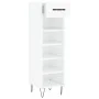 Mueble zapatero madera contrachapada blanco brillo 30x35x105 cm de vidaXL, Armarios y almacenamiento - Ref: Foro24-829670, Pr...