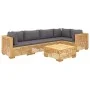 Juego muebles de jardín 6 piezas y cojines madera maciza teca de vidaXL, Conjuntos de jardín - Ref: Foro24-3100900, Precio: 1...