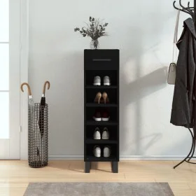 Black engineered wood shoe rack 30x35x105 cm by vidaXL, Closets and storage - Ref: Foro24-829701, Price: 76,77 €, Discount: %