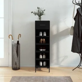 Black engineered wood shoe rack 30x35x105 cm by vidaXL, Closets and storage - Ref: Foro24-829677, Price: 72,33 €, Discount: %