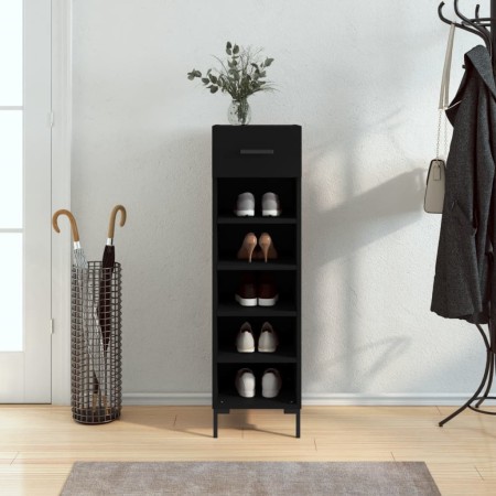 Schwarzes Schuhregal aus Holzwerkstoff, 30 x 35 x 105 cm von vidaXL, Schränke und Lagerung - Ref: Foro24-829677, Preis: 73,45...
