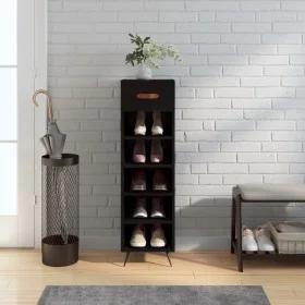 Black engineered wood shoe rack 30x35x105 cm by vidaXL, Closets and storage - Ref: Foro24-829645, Price: 41,56 €, Discount: %