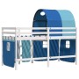 Cama alta para niños con túnel madera pino azul 80x200 cm