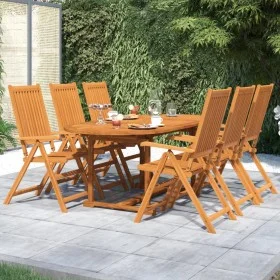 7-piece solid acacia wood garden dining set by vidaXL, Garden sets - Ref: Foro24-3079644, Price: 599,45 €, Discount: %
