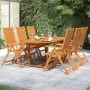 7-teiliges Garten-Esszimmerset aus massivem Akazienholz von vidaXL, Gartensets - Ref: Foro24-3079644, Preis: 610,19 €, Rabatt: %