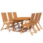 7-piece solid acacia wood garden dining set by vidaXL, Garden sets - Ref: Foro24-3079644, Price: 623,23 €, Discount: %