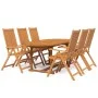 7-teiliges Garten-Esszimmerset aus massivem Akazienholz von vidaXL, Gartensets - Ref: Foro24-3079644, Preis: 610,19 €, Rabatt: %