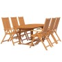 7-piece solid acacia wood garden dining set by vidaXL, Garden sets - Ref: Foro24-3079644, Price: 623,23 €, Discount: %