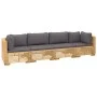 4-piece garden furniture set and solid teak wood cushions by vidaXL, Garden sets - Ref: Foro24-3100868, Price: 816,94 €, Disc...