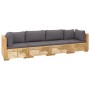 4-teiliges Gartenmöbel-Set und Kissen aus massivem Teakholz von vidaXL, Gartensets - Ref: Foro24-3100868, Preis: 839,67 €, Ra...