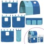 Cama alta para niños con túnel madera pino azul 90x190 cm