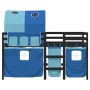 Cama alta para niños con túnel madera pino azul 90x190 cm