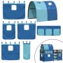 Cama alta para niños con túnel madera pino azul 90x190 cm