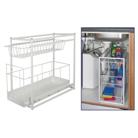 Hi 2-stöckige weiße Kommode von HI, Organizer für Küchenschränke - Ref: Foro24-423935, Preis: 54,21 €, Rabatt: %