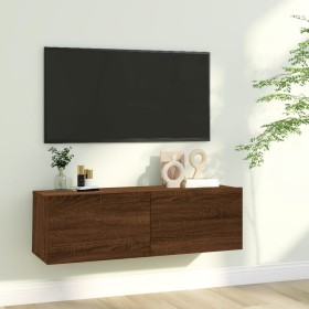 Mueble pared TV madera contrachapada roble marrón 100x30x30 cm de vidaXL, Muebles TV - Ref: Foro24-815098, Precio: 54,67 €, D...