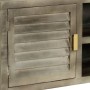 Mueble para TV madera maciza mango con latón gris 110x30x48 cm de vidaXL, Muebles TV - Ref: Foro24-246681, Precio: 152,63 €