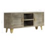 TV-Möbel aus massivem Mangoholz mit grauem Messing 110x30x48 cm von vidaXL, TV-Möbel - Ref: Foro24-246681, Preis: 160,80 €, R...