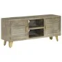 TV-Möbel aus massivem Mangoholz mit grauem Messing 110x30x48 cm von vidaXL, TV-Möbel - Ref: Foro24-246681, Preis: 178,09 €, R...