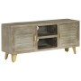 TV-Möbel aus massivem Mangoholz mit grauem Messing 110x30x48 cm von vidaXL, TV-Möbel - Ref: Foro24-246681, Preis: 160,80 €, R...