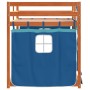Litera con cortinas madera maciza de pino azul 75x190 cm