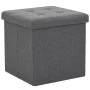 Folding storage stools 2 pcs dark gray synthetic linen by vidaXL, Folding stools and chairs - Ref: Foro24-247079, Price: 44,0...
