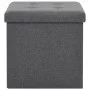 Folding storage stools 2 pcs dark gray synthetic linen by vidaXL, Folding stools and chairs - Ref: Foro24-247079, Price: 44,0...