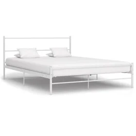 Bettgestell aus weißem Metall, 140 x 200 cm von vidaXL, Betten und Lattenroste - Ref: Foro24-284695, Preis: 112,69 €, Rabatt: %