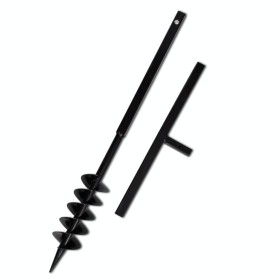 Black Earth Steel Auger with 100 mm Double Spiral Handle by vidaXL, Helical augers - Ref: Foro24-141024, Price: 45,79 €, Disc...