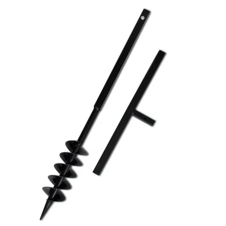 Black Earth Steel Auger with 100 mm Double Spiral Handle by vidaXL, Helical augers - Ref: Foro24-141024, Price: 44,37 €, Disc...
