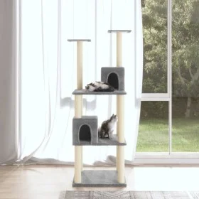 Cat scratching post with light gray sisal posts 141 cm by vidaXL, Cat furniture - Ref: Foro24-171525, Price: 61,47 €, Discoun...