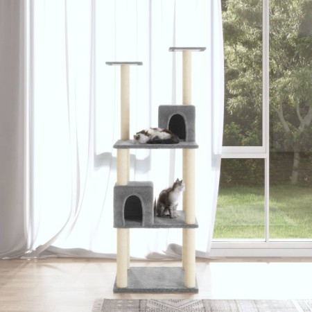 Cat scratching post with light gray sisal posts 141 cm by vidaXL, Cat furniture - Ref: Foro24-171525, Price: 62,41 €, Discoun...